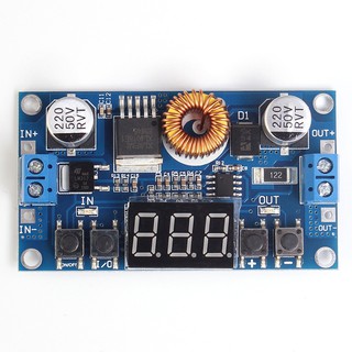 โมดูลแปลงแรงดันไฟฟ้า DC-DC 5-36V เป็น 1.2V-32V 5A 75W ปรับได้ พร้อมโวลต์มิเตอร์