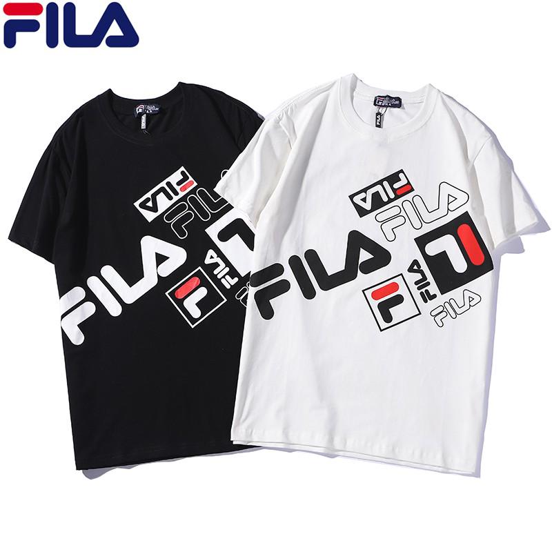 FILA Original tshirt black and white Tee High quality Unisex tshirt men women