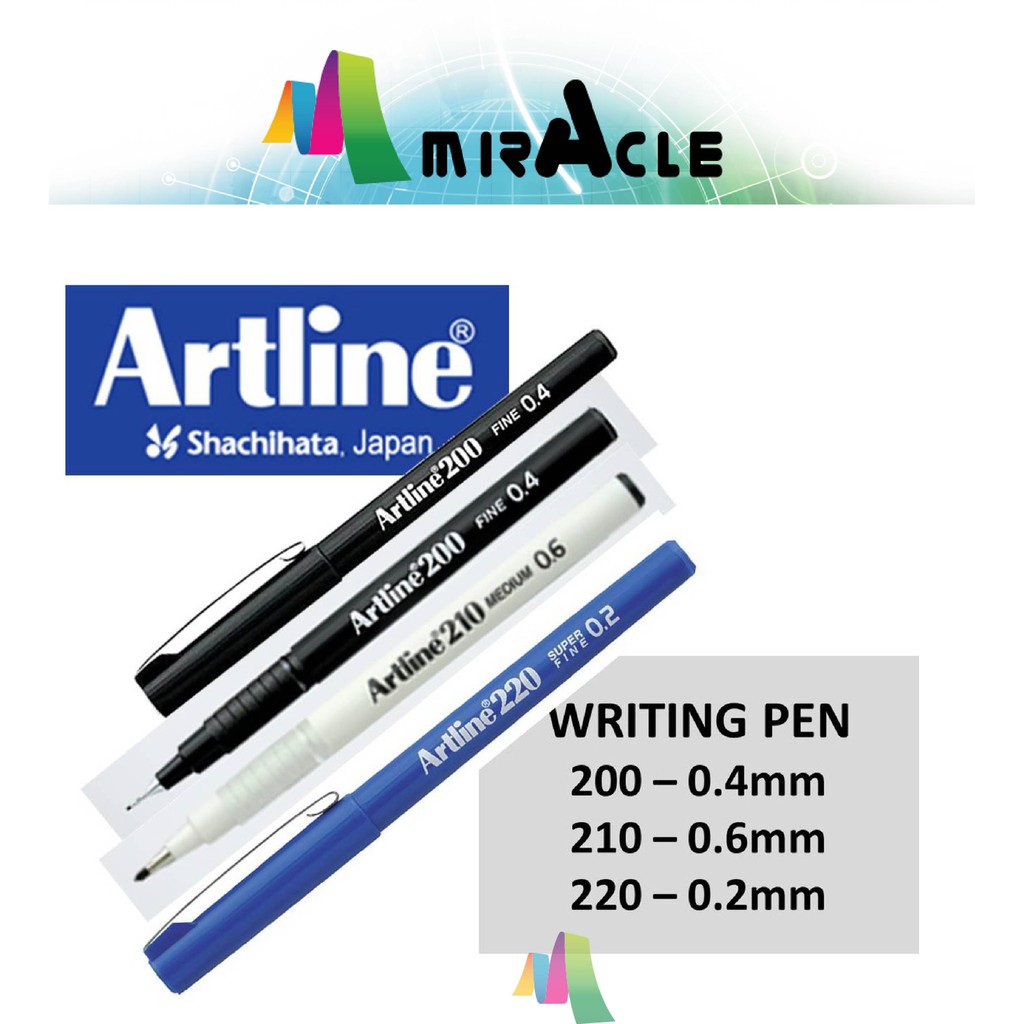 ปากกาเขียน Artline Artline 200 Artline 210 Artline 220 0.2 0.4 0.6
