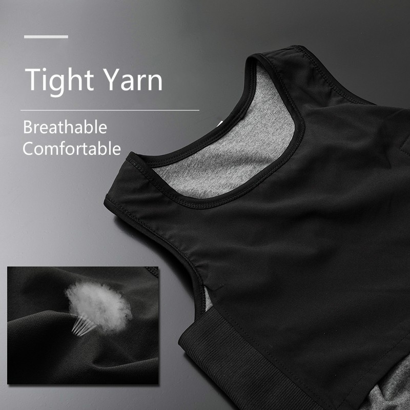 Breathable Breast Binder Non Bandage หน้าอกเลสเบี้ยนทอมเสื้อกั๊ก Tank Top Binder Corset ราคา ถูกที่สุด ดีลบีเคเค แกลเลอรีภาพที่ 4