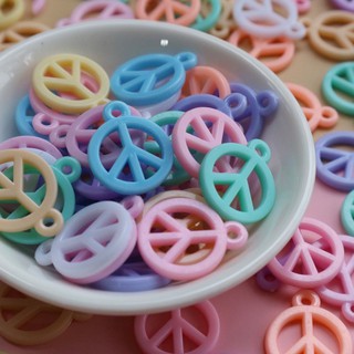 จี้สัญลักษณ์Peaceสีพาสเทล(คละสี)16mm 50ชิ้น