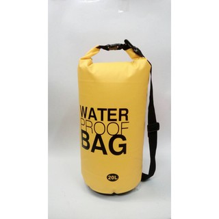 Waterproof Bag กระเป๋ากันน้ำ สีเหลือง ขนาดความจุ 20 ลิตร