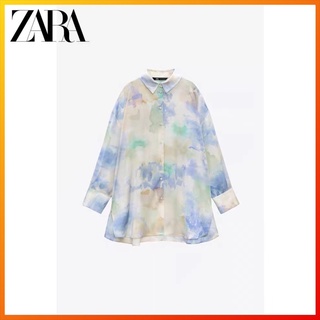 Zara เสื้อเชิ้ต ผ้าซาติน ผ้าไหม ทรงหลวม