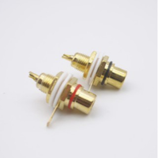 Gold Plated RCA Female Socket Chassis Panel Mount Adapter Connector