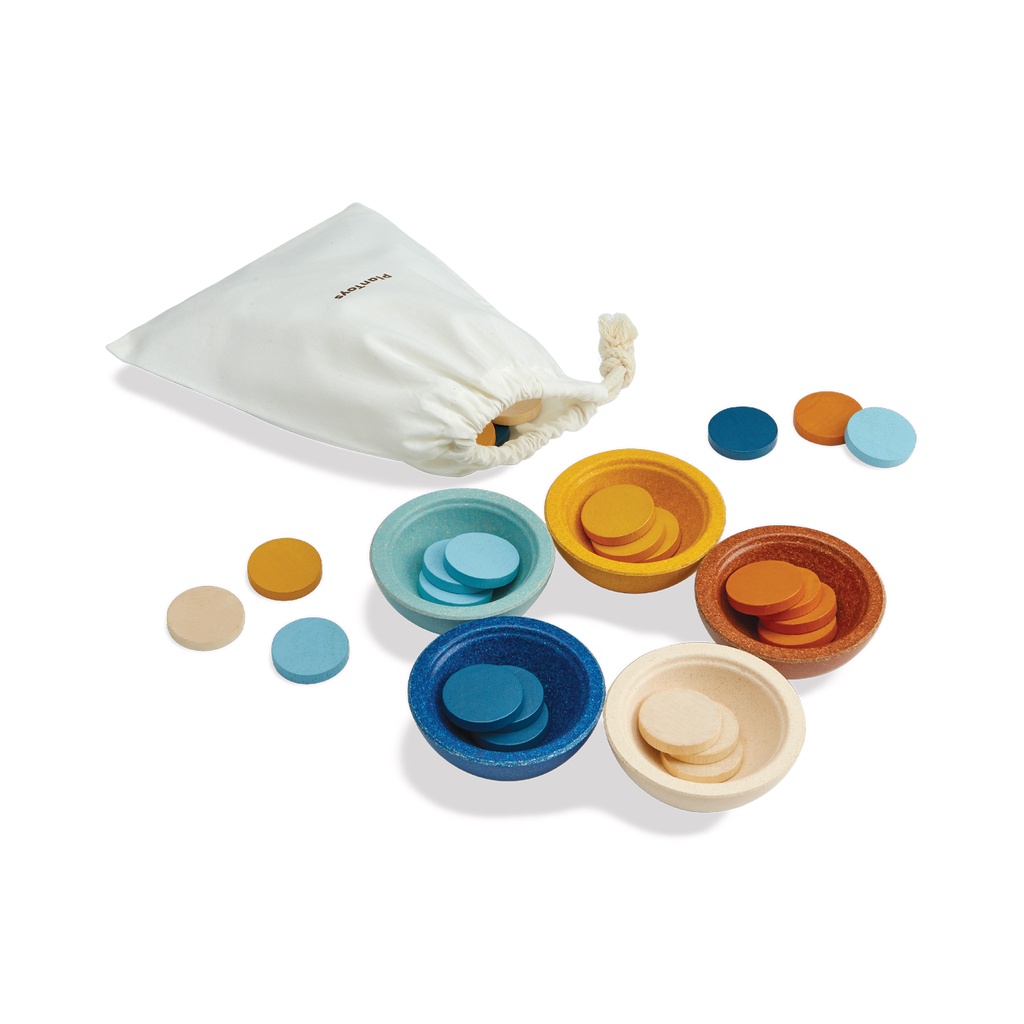 PlanToys ของเล่นไม้ 5475 Sort & Count Cups - Orchard ถ้วยสอนนับ เสริมพัฒนาการ สำหรับเด็กอายุ 18 เดือน ขึ้นไป