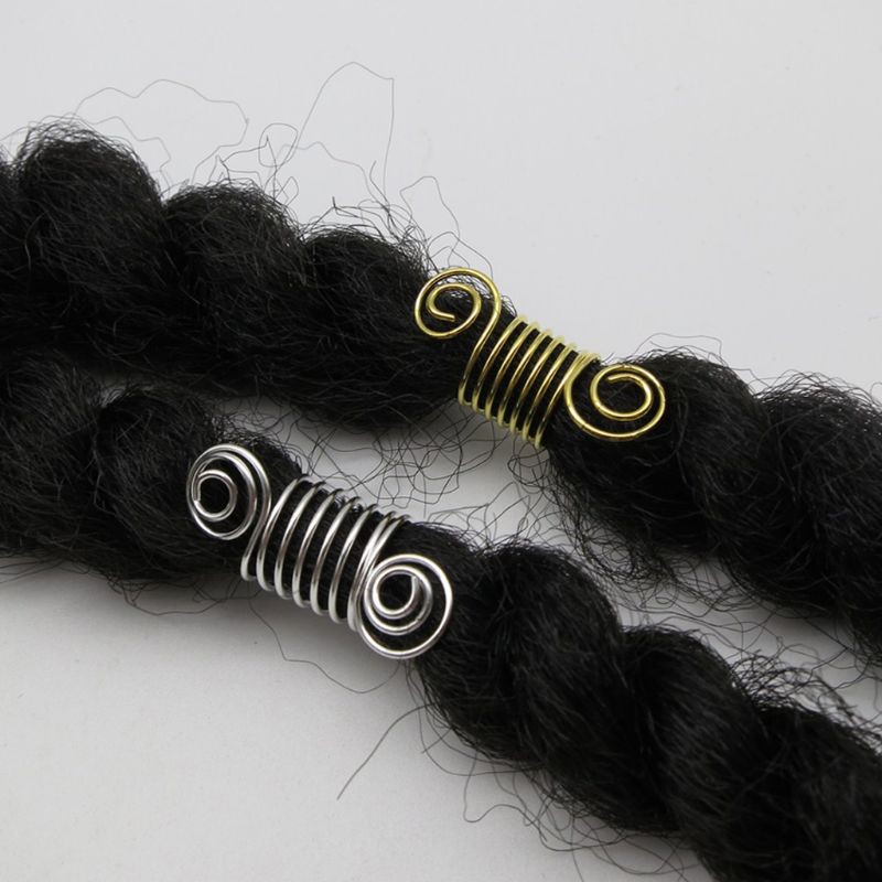 Some Golden Silver Plated Hair Braid Beads Stretch Hair Cuffs