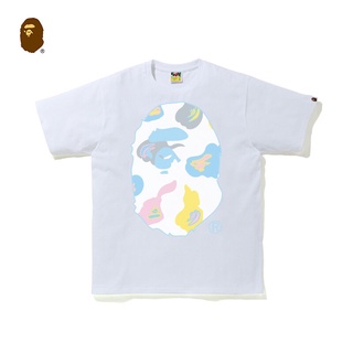 HH BAPE mens spring and summer ape head print hit color camouflage pattern personality short-sleeved เสื้อยืดผ้าฝ้าย