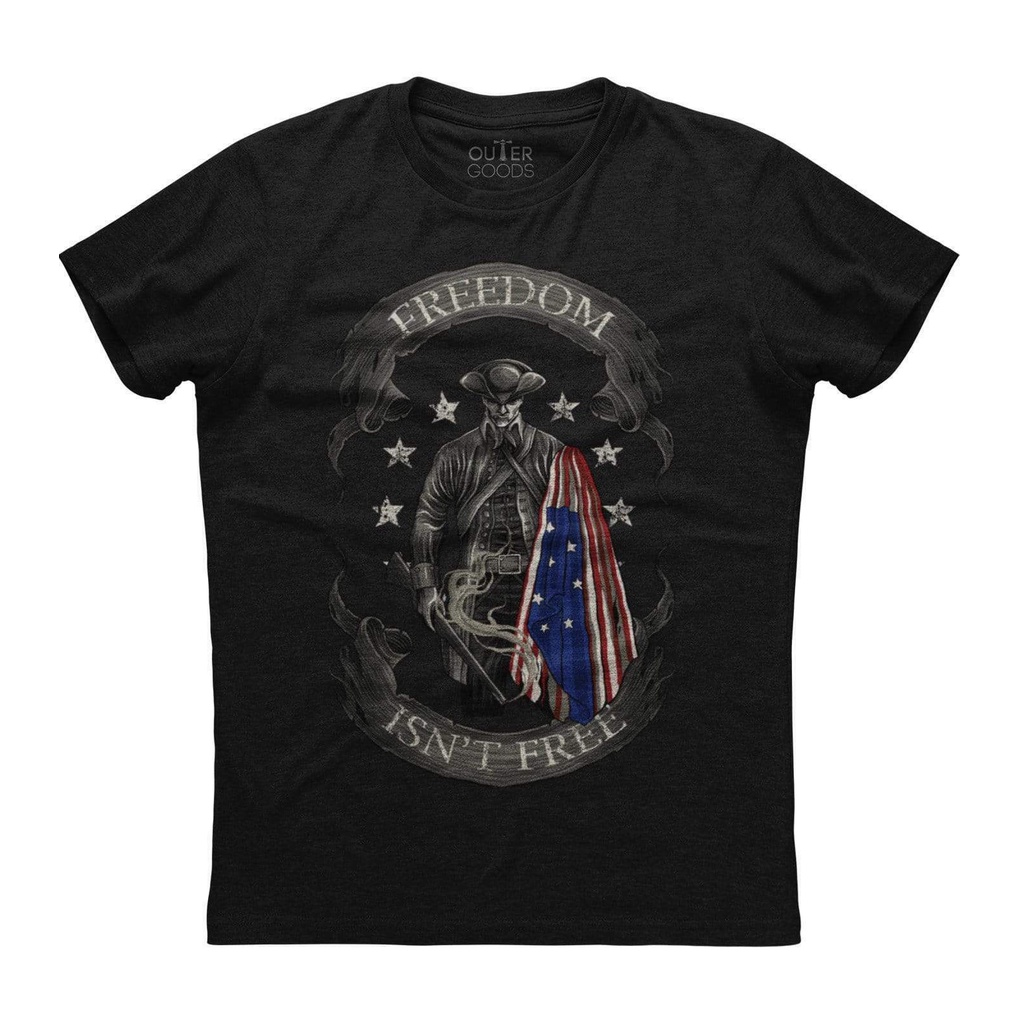 Mens Freedom Isnt Free Flag Patriotic Tshirt Soldiergun Rights