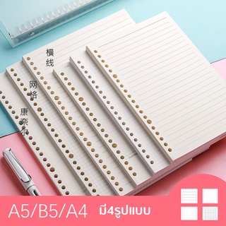 สมุดโน๊ต 50แผ่น เครื่องเขียน หลวมใบโน๊ตบุ๊คเติมเกลียว Binder ขนาดA5 A6 A4 มี4รูปแบบ กระดาษ 80g Loose Leaf Notebook Refill