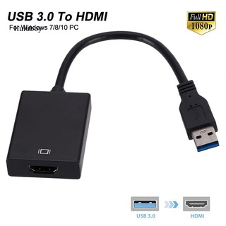 Hlby♠อะแดปเตอร์แปลงสายเคเบิ้ลเสียงวิดีโอ USB 3.0 เป็น 1080P HDMI สําหรับ Windows 7 8 10