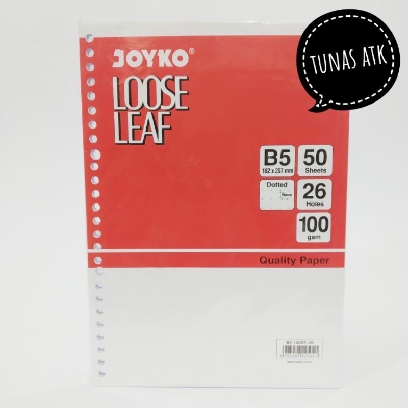 JOYKO ใบไม้หลวม DOTTED B5-100DT-50