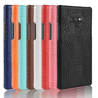 Samsung Galaxy Note 9 เคสแฟชั่น ลายหนังจระเข้ แข็ง PC PU ฝาหลัง Galaxy Note9 เคสพลาสติกแข็ง เคสโทรศัพท์