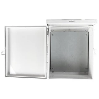 ABCO ตู้พลาสติกกันน้ำ ฝาทึบ มีหลังคา 10x12 นิ้ว A-CA1012 มี 2 สี สีขาวและสีเทา