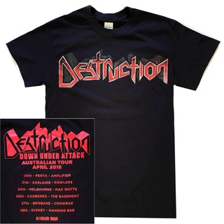 [S-5XL] เสื้อยืด พิมพ์ลายโลโก้ Destruction Red Logo Australian Tour S-3 Official Band สีดํา สไตล์คลาสสิก สําหรับผู้ชาย 9