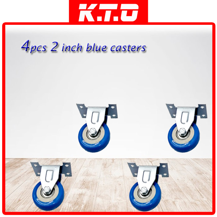 2 INCH 50MM HEAVY DUTY PVC BLUE CASTER WHEEL RIGID