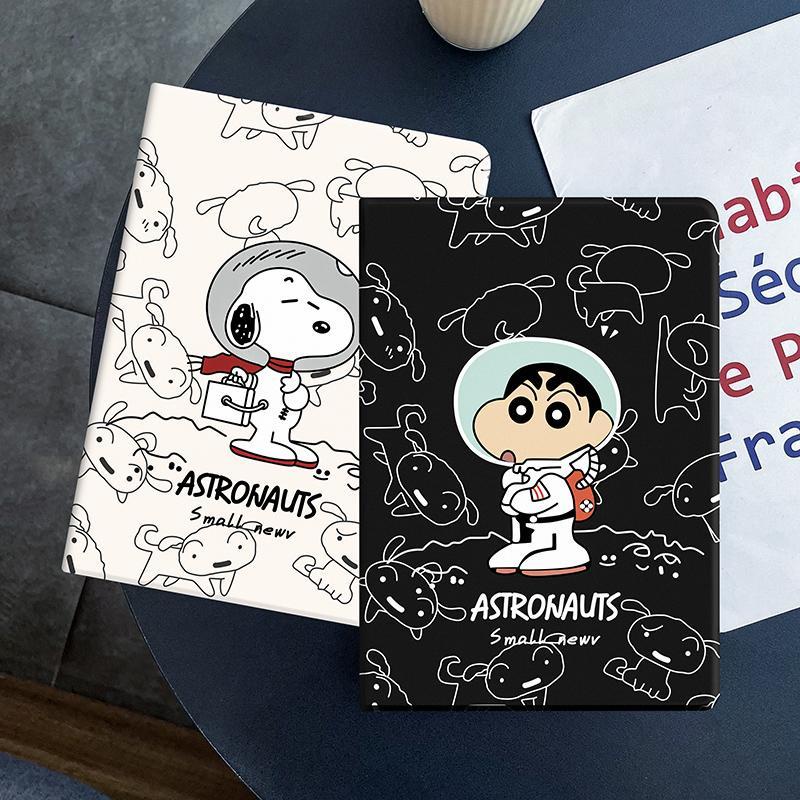 Snoopy Little white for เคสไอแพด air 3 4 5 mini 4 5 6 เคส pro 11 10.2 gen 7/8/9 Airbag tri-fold pen slot case