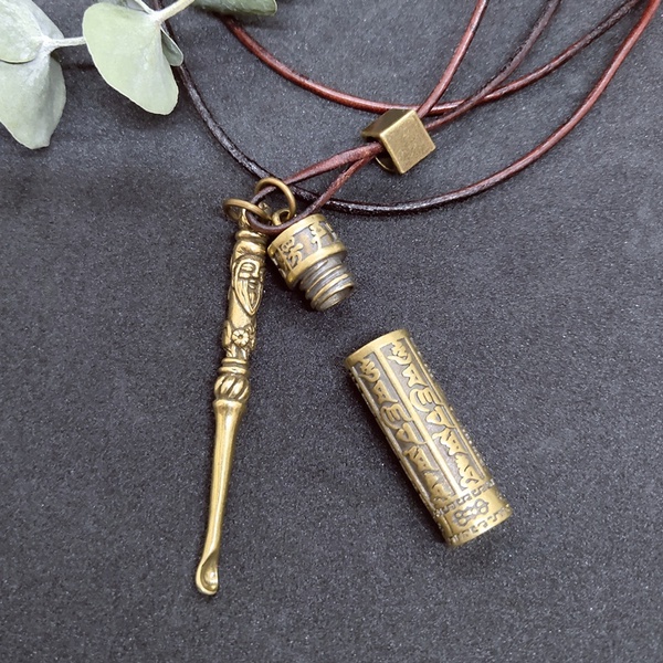 มินิทองเหลืองช้อนขวดยา Snorter Snuff ผงยาสูบ Micro-tuneing Shovel อุปกรณ์สูบบุหรี่สร้อยคอจี้