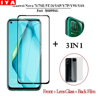 ฟิล์มกระจกนิรภัย คาร์บอนไฟเบอร์ กันรอยหน้าจอ สําหรับ Huawei Nova 7SE 7i 5T 3i Y9 Prime 2019 Y6S Y9S Y7P Y6P 2020 P40 P30 P20 Lite Pro