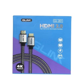 Cable GLINK GL201 (10M)  HDMI 3D 4K (V.2.0) M/Mสายถัก