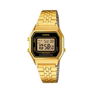 นาฬิกาข้อมือ Casio Standard Vintage รุ่น LA680WGA-1 สีทอง จอดำ ของแท้ ประกันศูนย์ CMG 1 ปี