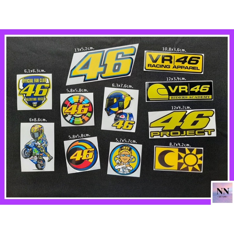 สติกเกอร์ #46 Valentino Rossi (3M) สติกเกอร์บิ๊กไบค์ สติกเกอร์มอเตอร์ไซค์ สติกเกอร์ติดรถ [2]