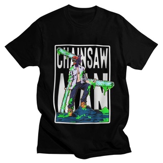 เสื้อยืดผ้าฝ้าย เสื้อยืดแขนสั้น ผ้าฝ้าย พิมพ์ลายมังงะ Denji Denji Chainsaw สไตล์ญี่ปุ่น ฮาราจูกุ สําหรับผู้ชาย