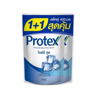 PROTEX โพรเทคส์ เจลอาบนํ้า สูตรไอซ์ซี่ คูล ถุงเติม ขนาด 400 มล. X 2 ถุง