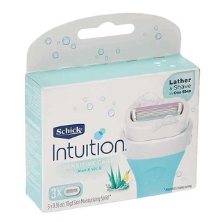 ชุดใบมีดโกนอุปกรณ์เสริมสำหรับมีดโกนรุ่น Schick Intuition Sensitive Care Women’s Razor Blade Refills 3Cartridges