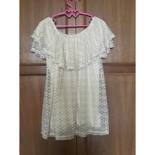 เสื้อลูกไม้เนื้อดีคอปาดใส่ได้ถึง 2XL