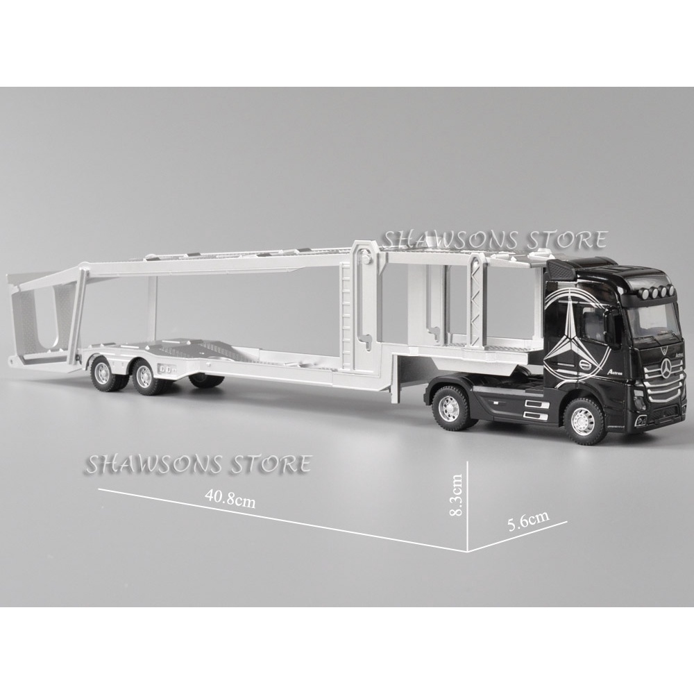 1:50 Scale Diecast Vehicle Model Benz Actros Tractor 40cm Car Transporter Truck พร้อมเสียง และไฟ ของ
