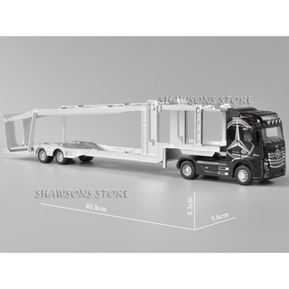 1:50 Scale Diecast Vehicle Model Benz Actros Tractor 40cm Car Transporter Truck พร้อมเสียง และไฟ ของเล่นสําหรับเด็ก