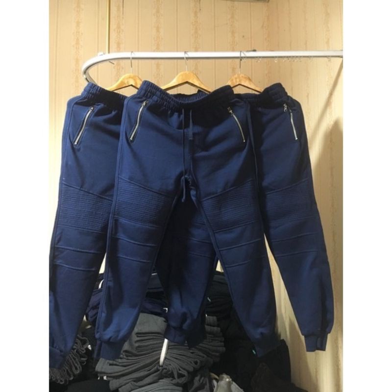 130กางเกงขายาวผ้าสำลีเนื้อผ้าหนานิ่มใส่สบายกระเป๋า2ข้างมีซิป