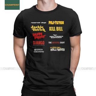 เสื้อยืดโอเวอร์ไซส์เสื้อยืด พิมพ์ลายภาพยนต์ Quentin Tarantino Filmography Kill Bill Pulp Fiction Director สําหรับผู้ชายS