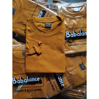 เสื้อคนงานคอกลมแขนยาว (Babalance สีเหลืองไพร) เป็นเสื้อฟรีไซส์ รอบอก 42 นิ้ว ยี่ห้อ Babalance