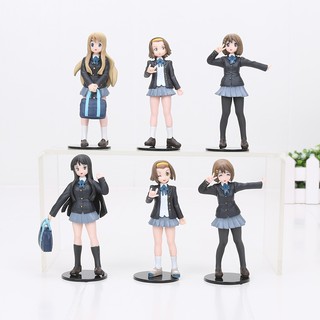 6pcs/set K-ON! Akiyamn Mio Yui Hirasawa School Uniform Cartoon Figures Toys