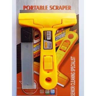 คัตเตอร์แซะพื้น คัตเตอร์กวาดพื้น คัดเตอร์ทำความสะอาดพื้น PORTABLE SCRAPER พร้อมใบเปลี่ยน 4 ใบ