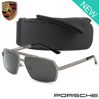 Polarized แว่นกันแดด แฟชั่น รุ่น PORSCHE UV 8515 C-2 สีเทา เลนส์โพลาไรซ์ ขาข้อต่อ พลาสติก พีซี เกรด เอ แว่นตา Sunglasses