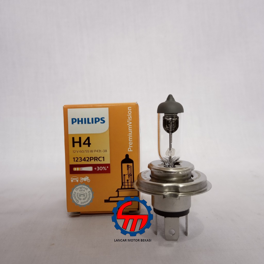 H4 BULB / หลอดฮาโลเจน 12V 60/55W P43T-38 Philips 12342PRC1