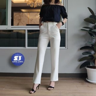 กางเกงขาตรง ผ้าโรเชฟแท้ ทรงสวย ใส่สบาย ไม่รัดขา