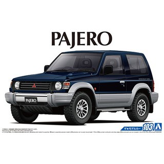 โมเดลรถยนต์ AOSHIMA MITSUBISHI V24WG PAJERO METAL TOP WIDE XR-II 91 1/24