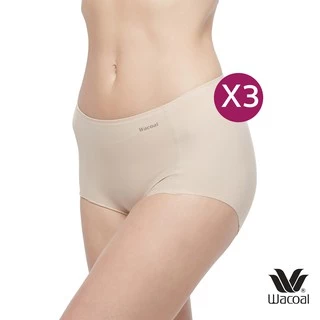 Wacoal Oh My Nudes Short Panty กางเกงในไร้ตะเข็บ แบบเต็มตัว แพ็ค 3 ชิ้น รุ่น WU4999/WU4T99 สีเบจ