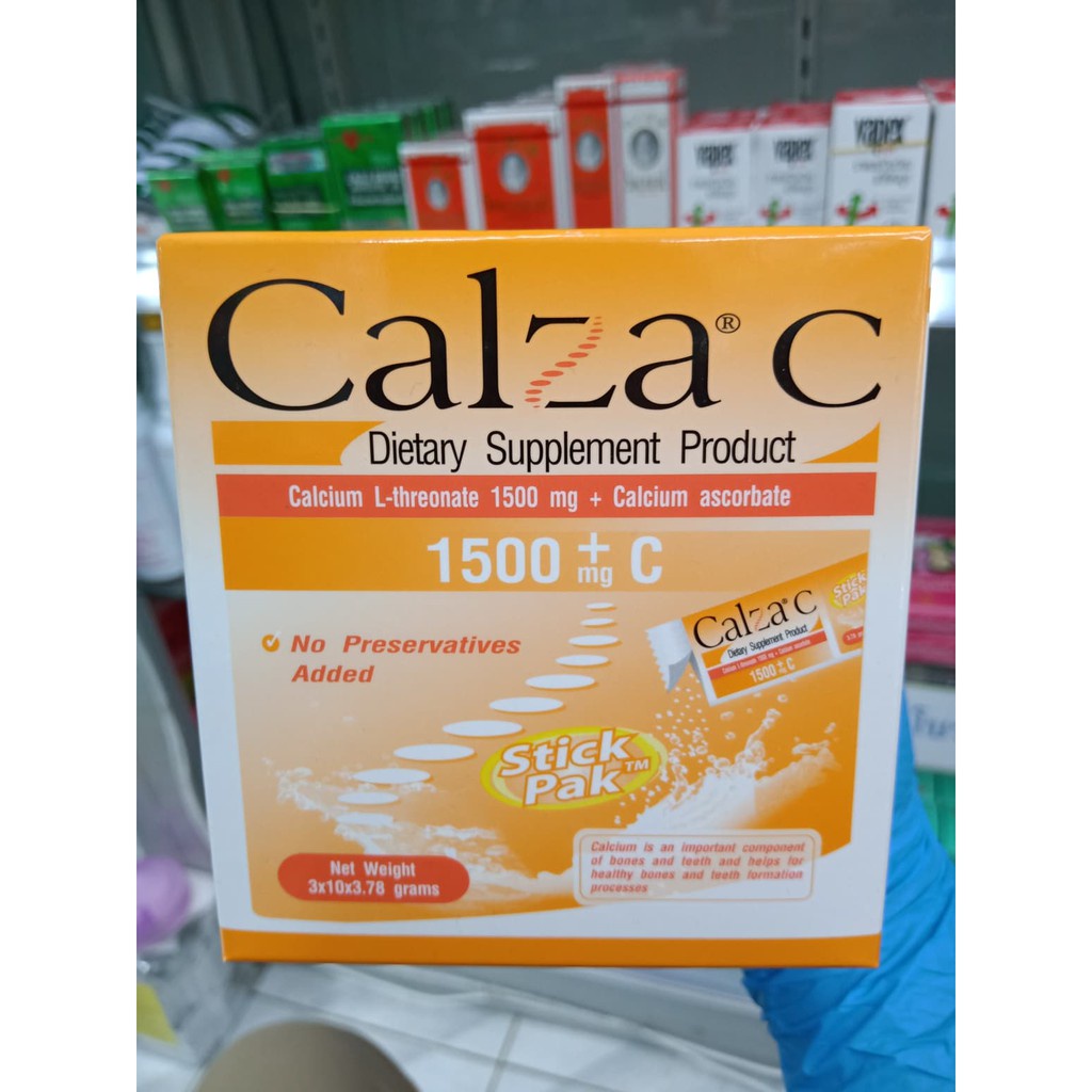 SD Calza C Calcium1500mg.+C แบบผงดูดซึมดี บำรุงกระดูก 30 ซอง