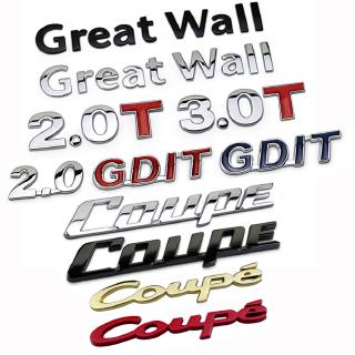 Modified Letter 2.0 GDIT 2.0T 3.0T Coupe for Great Wall Haval Metal Car Body Sticker Auto Rear Emblem Badge Decal