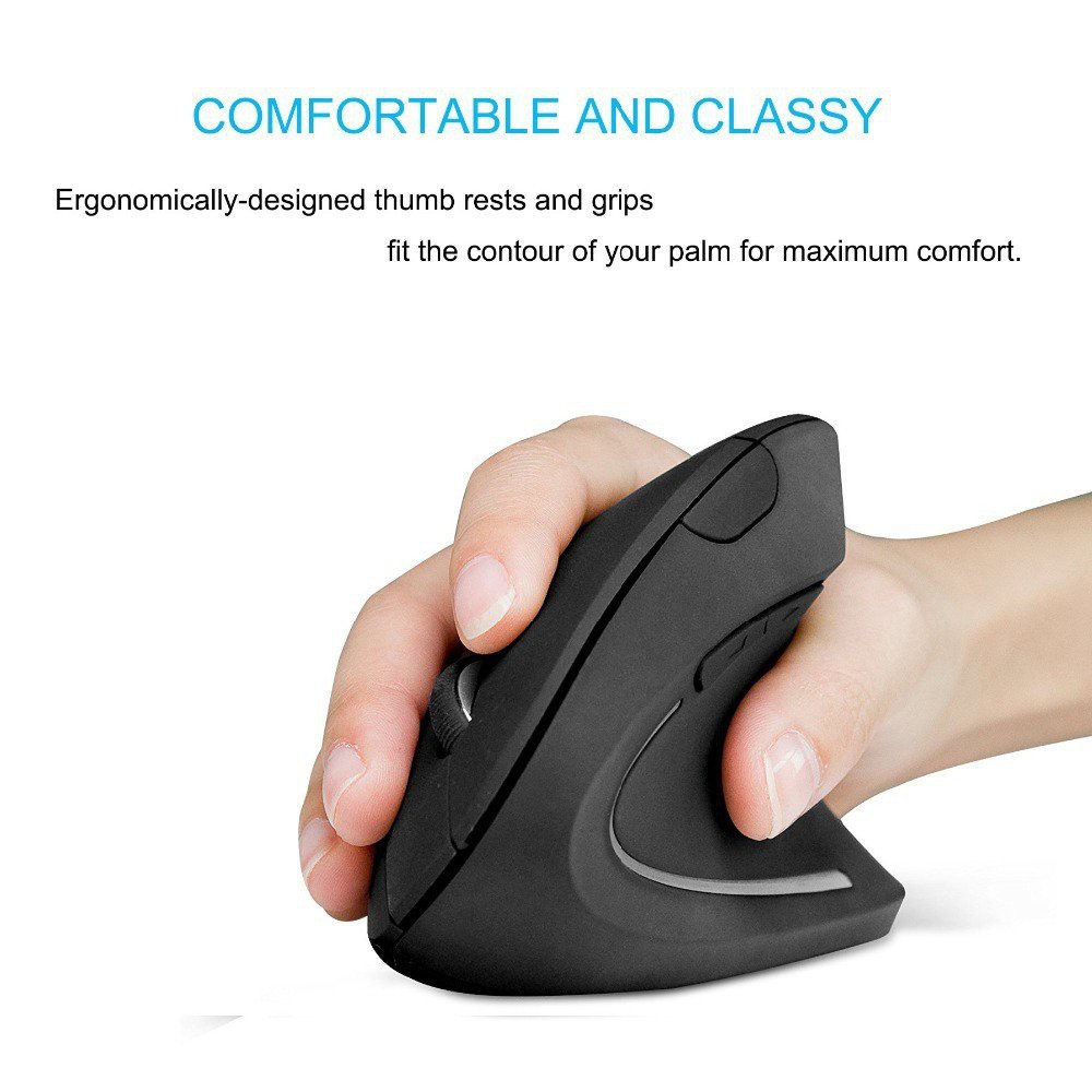 CHUYI Ergonomic Vertical Wireless Mouse Computer Colorful LED Gaming ...
