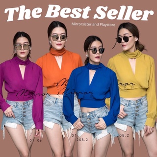 CLEO V BLOUsE•• เสื้อทรงสวยเริ่ด ดีเทลคอวี3เหลี่ยม คอปีนแต่งจับจีบ3stepเก๋ๆ ช่วงอกแต่งไขว้ทับกันงามๆ