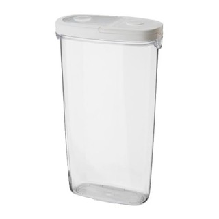 DRYBOX กล่องใส่อาหารแห้ง Dry food jar with lid 2.3 L (ใส-ขาว)