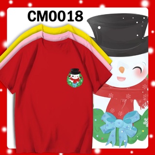 เสื้อยืดผ้าฝ้าย เสื้อยืดคริสต์มาส🌈LOCAL STOCK XMAS GIFT IDEAS FOR FRIEND 圣诞节服装T恤纯棉现货雪人可爱 CM0018 SNOWMAN FESTIVAL TSHIRT