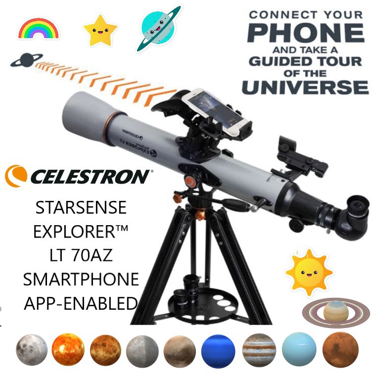 กล องด ดาว กล องด ดาว Starsense Explorer Lt 70az Smartphone App Enabled Refractor Telescope ค ณภาพส ง