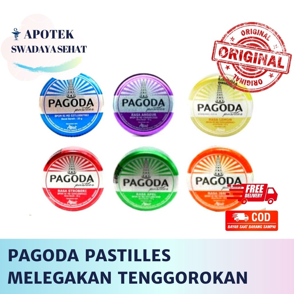 Pagoda PASTILLES ลูกอมกลิ่นมิ้นท์ เลม่อน สตรอเบอร์รี่ แอปเปิ้ล ส้ม 10 กรัม 20 กรัม