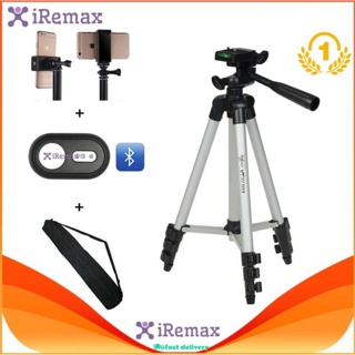 iRemax Tripod 3110 ขาตั้งกล้อง 3 ขา ขาตั้งมือถือ สูง1035mm （ฟรี รีโมทบลูทูธ + ถุงผ้าสำหรับใส่ขาตั้งกล้อง + หัวต่อมือถือ）